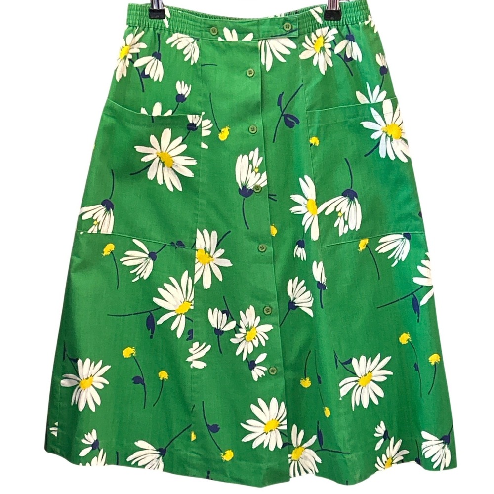 Vtg Selections Daisy Midi Skirt Cottagecore Grannycore Retro Whimiscal Kitschy